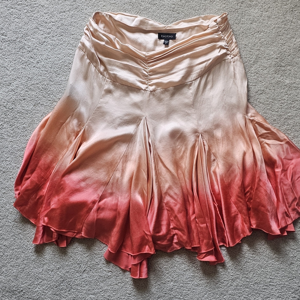 bebe Women's Peach and Coral Ombre A-Line Skirt - Picture 3 of 5